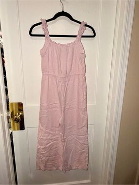 Girl Light Pink Sleeveless Jumpsuit